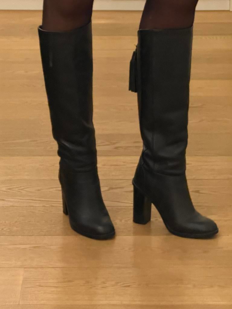 Zara,  hoge laarzen (39) met kwasten, Hoge laarzen, Zwart, Ophalen of Verzenden, Zo goed als nieuw