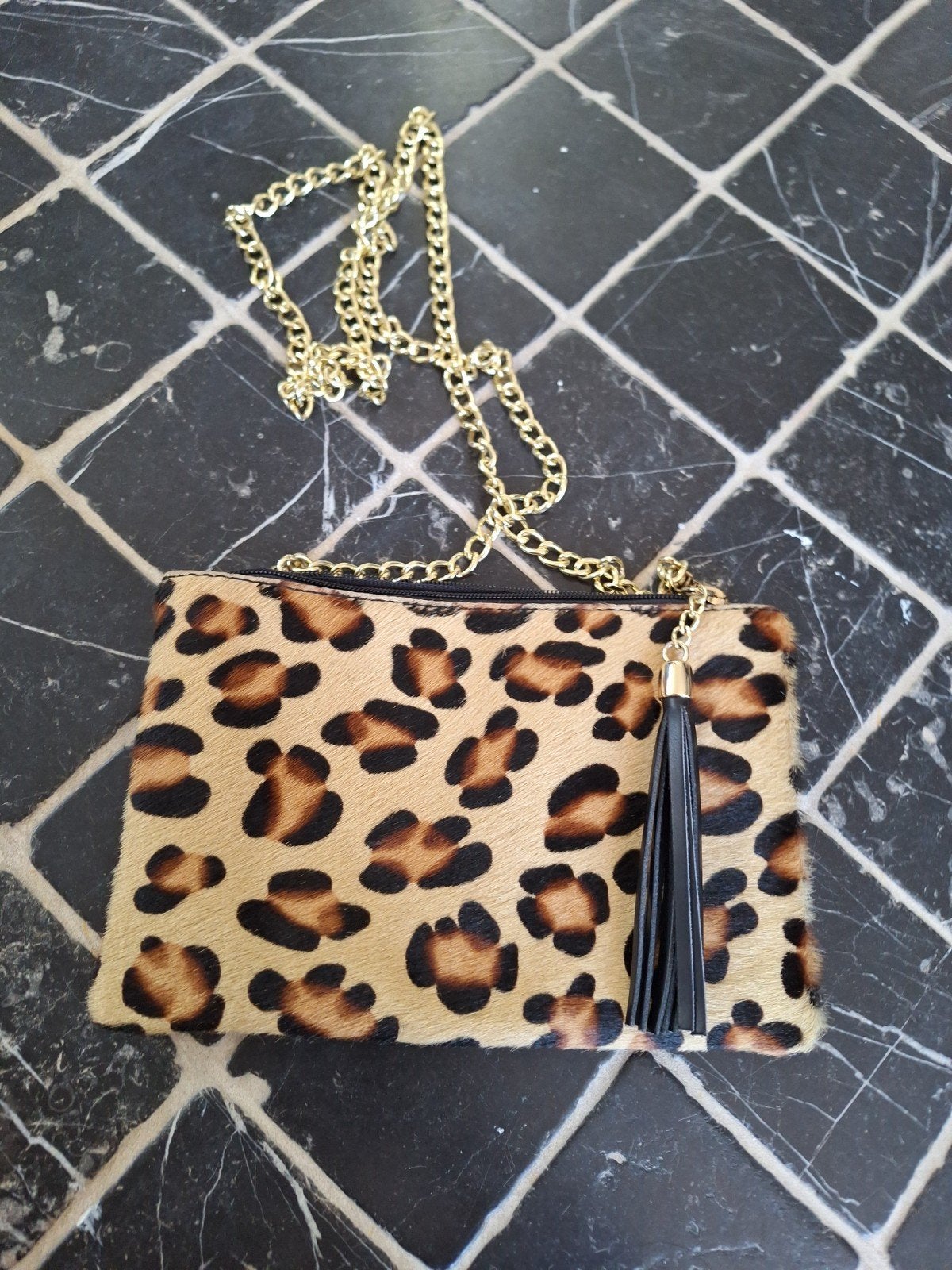 Leopard print clutch / schoudertasje - Made in Italy, Ophalen of Verzenden