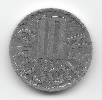Oostenrijk 10 groschen 1986 KM# 2878, Verzenden, Oostenrijk, Losse munt