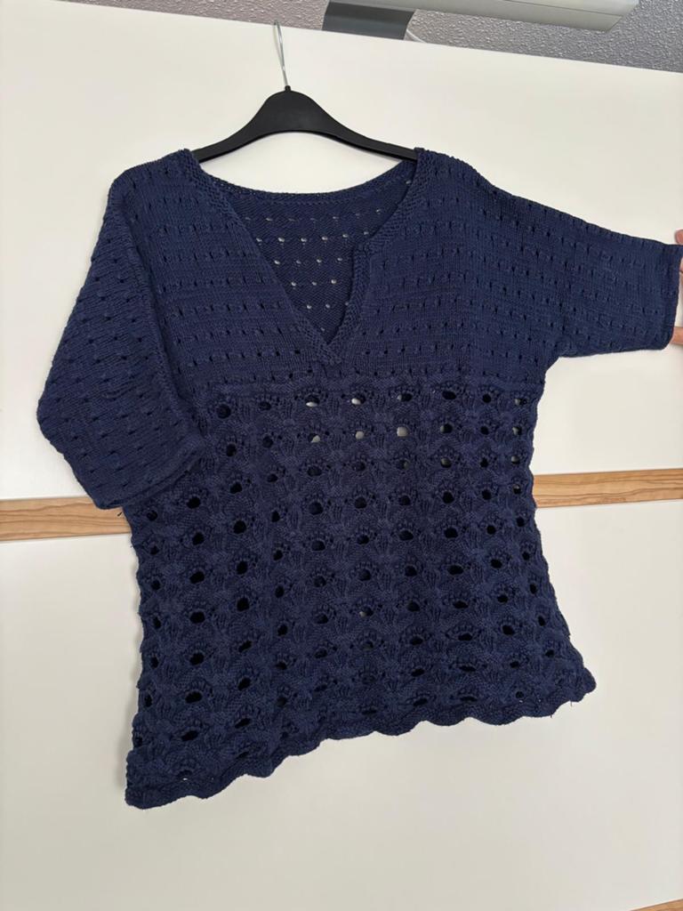 Handgebreide katoenen trui, Ophalen, Zo goed als nieuw, Maat 38/40 (M)