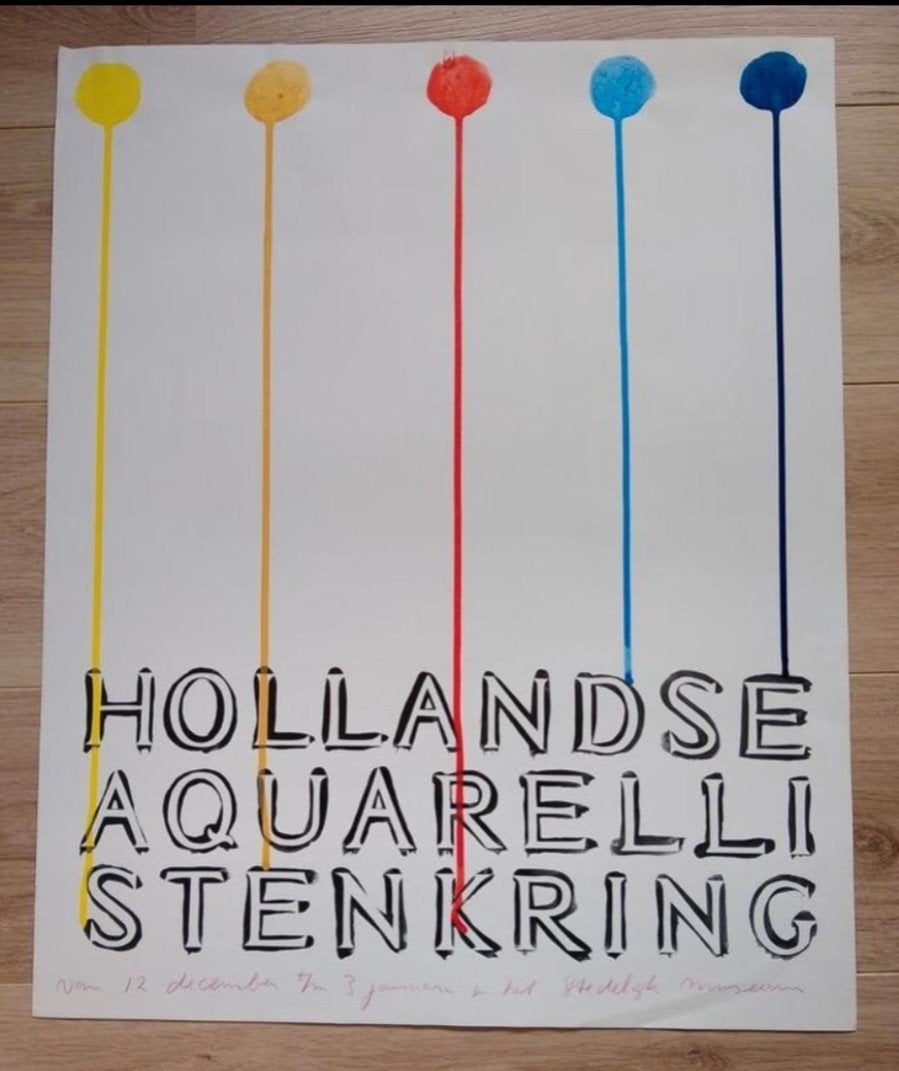 Hollandse Aquarellisten Kring Stedelijk Museum Poster, Verzamelen, Ophalen of Verzenden, A1 t/m A3, Overige onderwerpen, Rechthoekig Staand