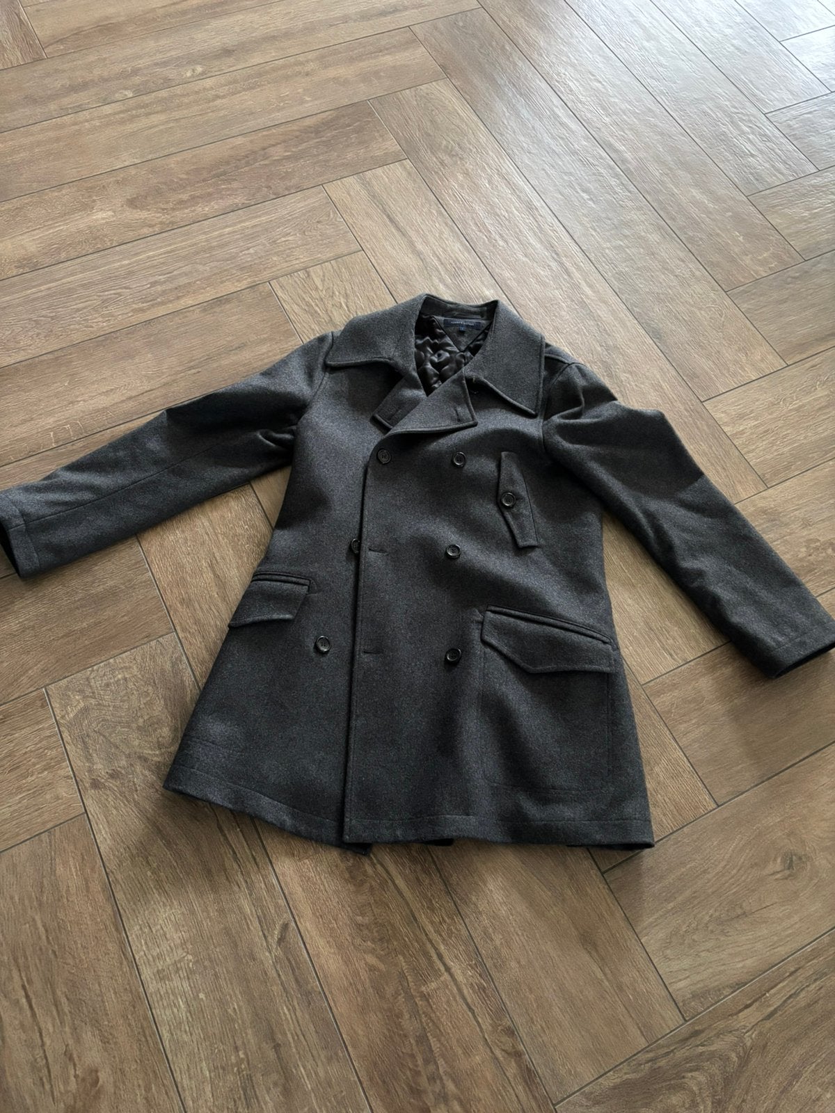 Wollen Tommy Hilfiger jas, Ophalen, Zo goed als nieuw, Maat 52/54 (L), Grijs