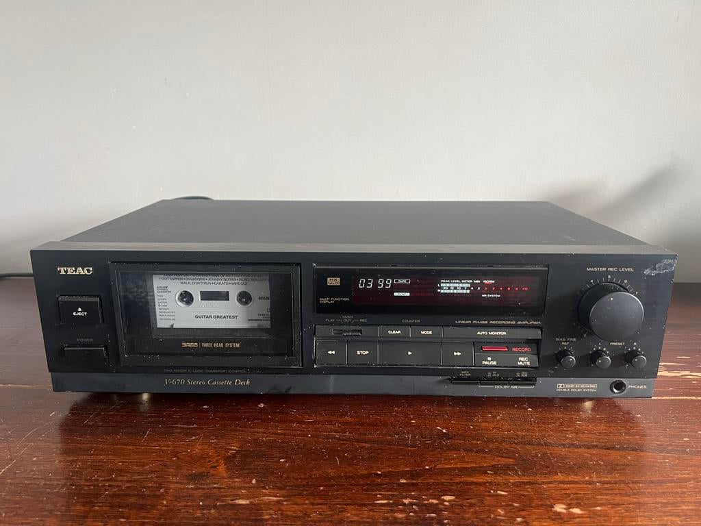 TEAC V-670 3-Head Cassette Deck HX Pro Dolby Vintage, Audio, Tv en Foto, Cassettedecks, Ophalen of Verzenden, Enkel, Overige merken