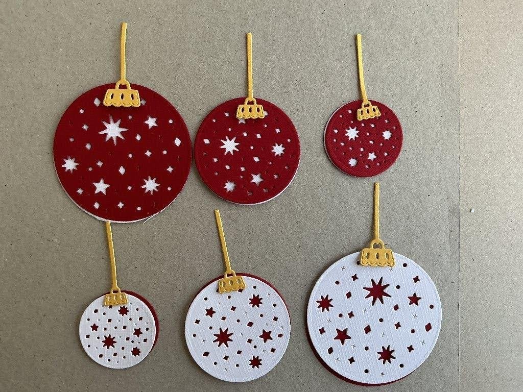 Setje 6 dubbelen kerstballen, Ophalen of Verzenden, Nieuw, Overige thema's, Overige typen