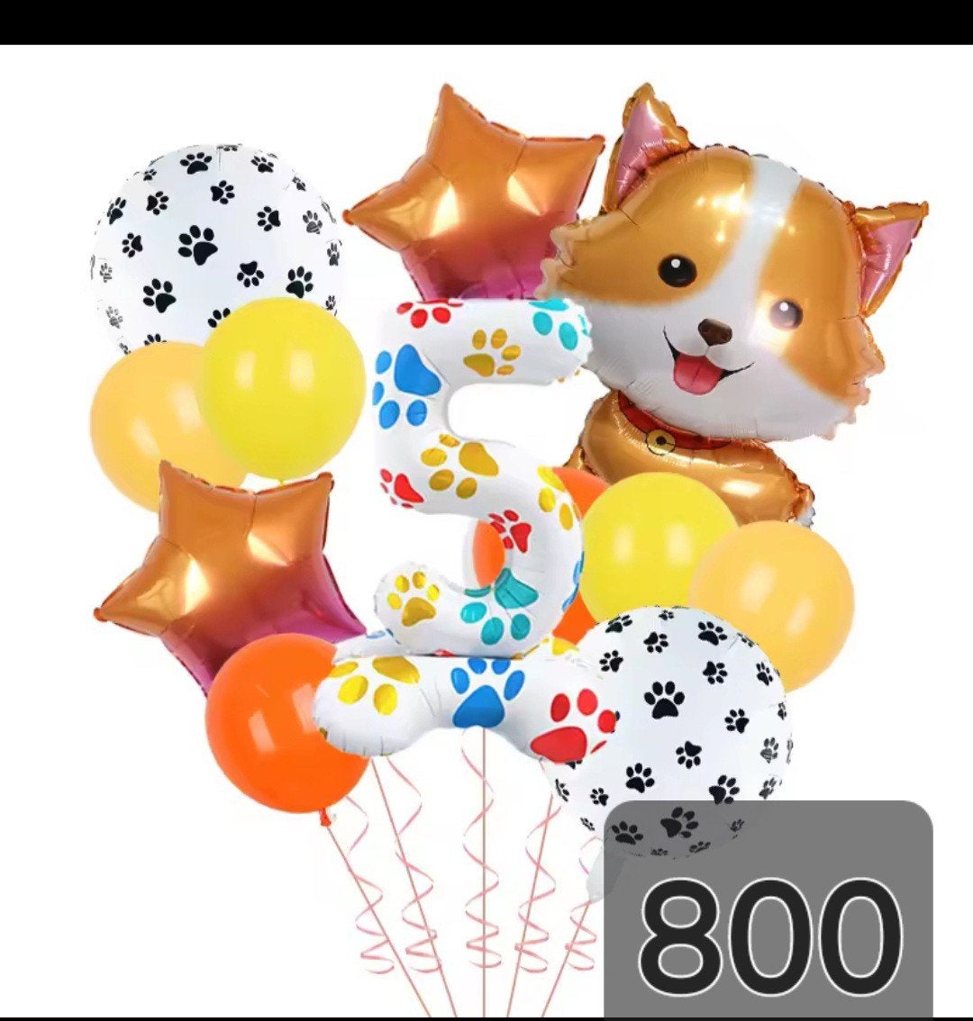 Honden thema ballonnen set - Verjaardag 5 jaar, Ophalen of Verzenden, Nieuw, Versiering, Verjaardag