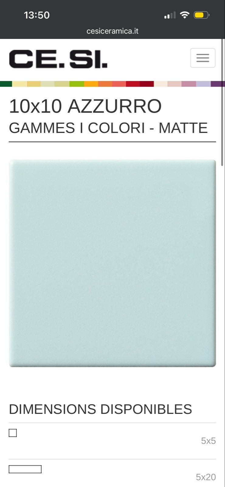 CE.SI Matt Azzurro 10x10 badkamer tegels - 9m², Doe-het-zelf en Verbouw, Ophalen, Keramiek, Nieuw, 5 tot 10 m²