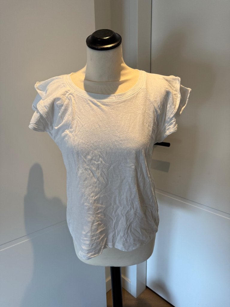 Nieuw wit Esmara vlinder mouw rushes top shirt S M 36 38, Wit, Nieuw, Korte mouw, Maat 36 (S)