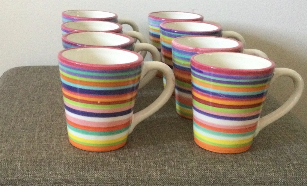 8 Leuke koffie bekers , Kopjes, Ophalen of Verzenden, Zo goed als nieuw, Modern, Kop(pen) en/of Schotel(s)