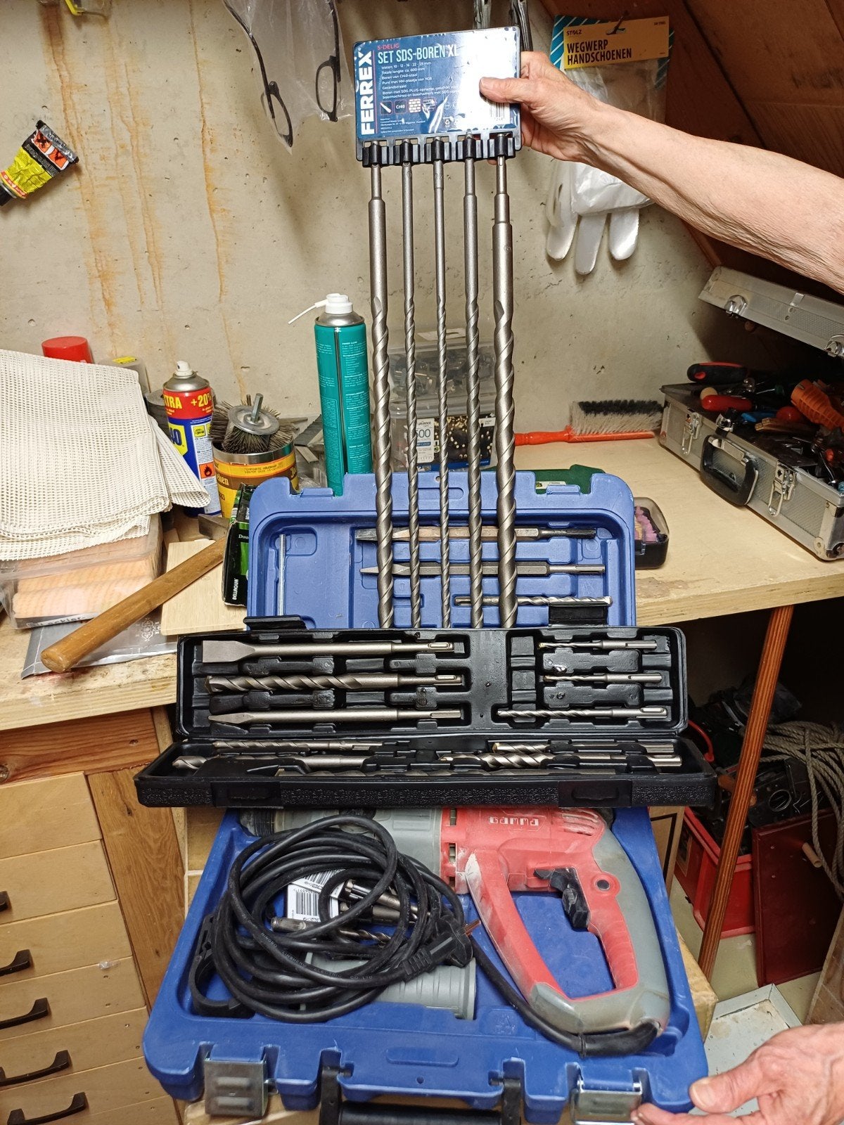 Gamma pneumatische boorhamer, Doe-het-zelf en Verbouw, Gereedschap | Boormachines, Ophalen, Gebruikt, Boor- en/of Breekhamer