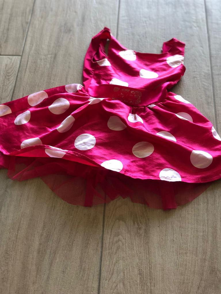K3 verkleedjurk roze met witte stippen, Kinderen en Baby's, Carnavalskleding en Verkleedspullen, Ophalen of Verzenden, Gebruikt