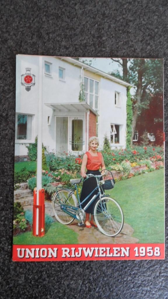 Union oldtimerrijwielen 1958 folder, Verzenden, Zo goed als nieuw