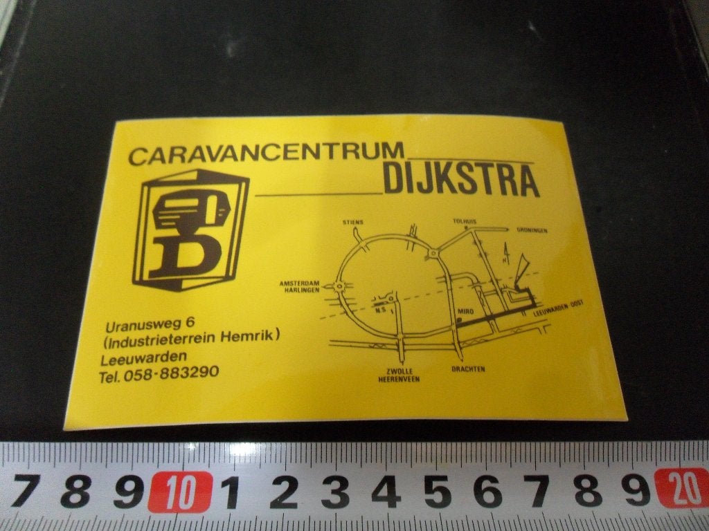sticker Leeuwarden Caravancentrum DIJKSTRA Uranusweg 6, Ophalen, Zo goed als nieuw