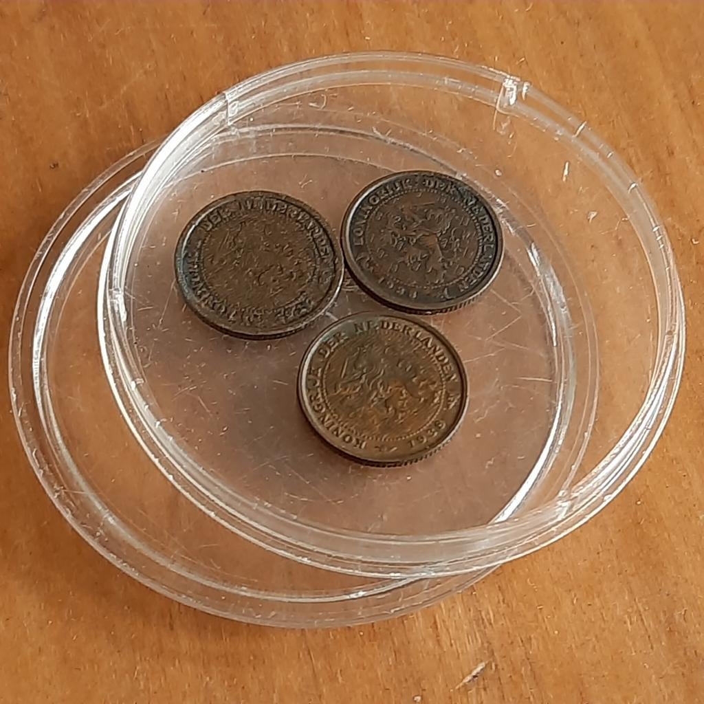 Drie Halve Centen 1917 1928 1938, Postzegels en Munten, Munten | Nederland, Verzenden, Koningin Wilhelmina, Overige waardes