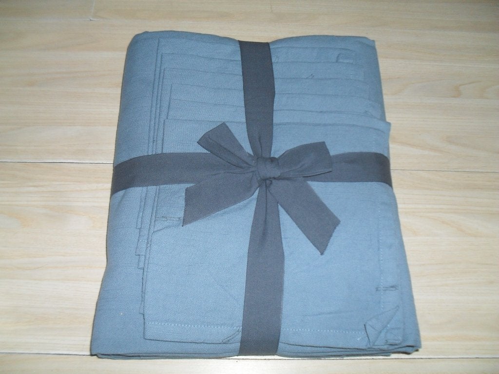 Tafellaken met 6 servetten blauw, Ophalen, Inclusief servetten, Blauw, Nieuw