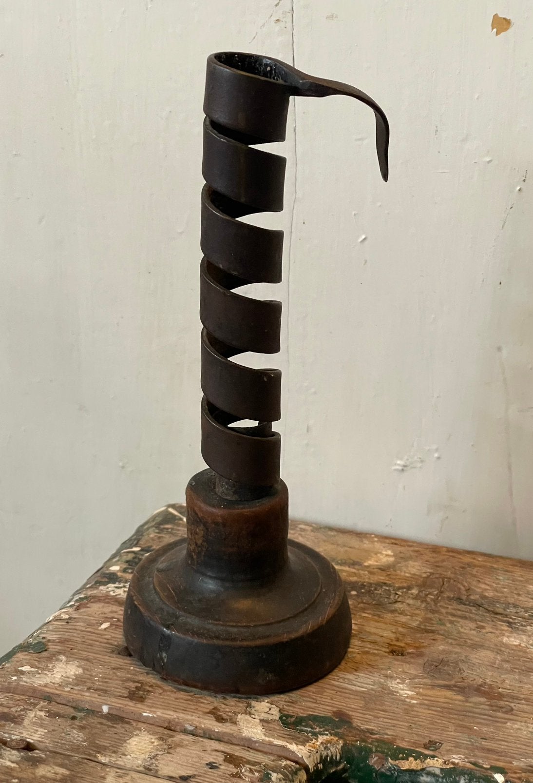 Brocante oude Franse kandelaar Rat de Cave, Ophalen of Verzenden