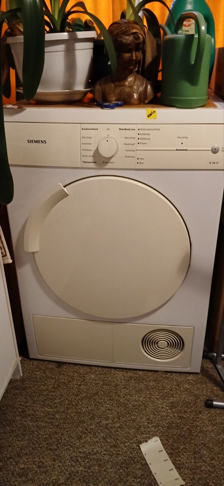 Siemens V34-17 luchtafvoer wasdroger., Ophalen, 6 tot 8 kg, Gebruikt, Luchtafvoer