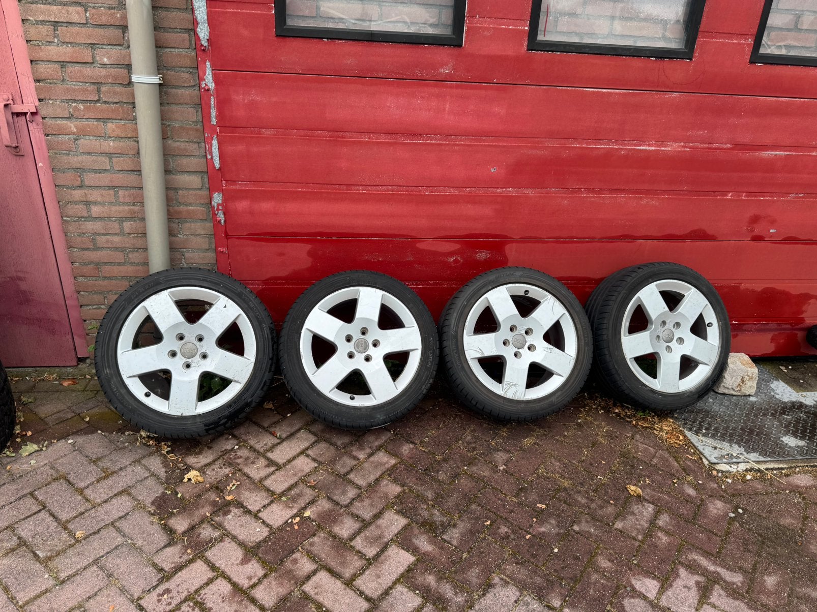 Audi parabool velgen  5x100 17 inch, Ophalen, Velg(en), 17 inch, Zomerbanden