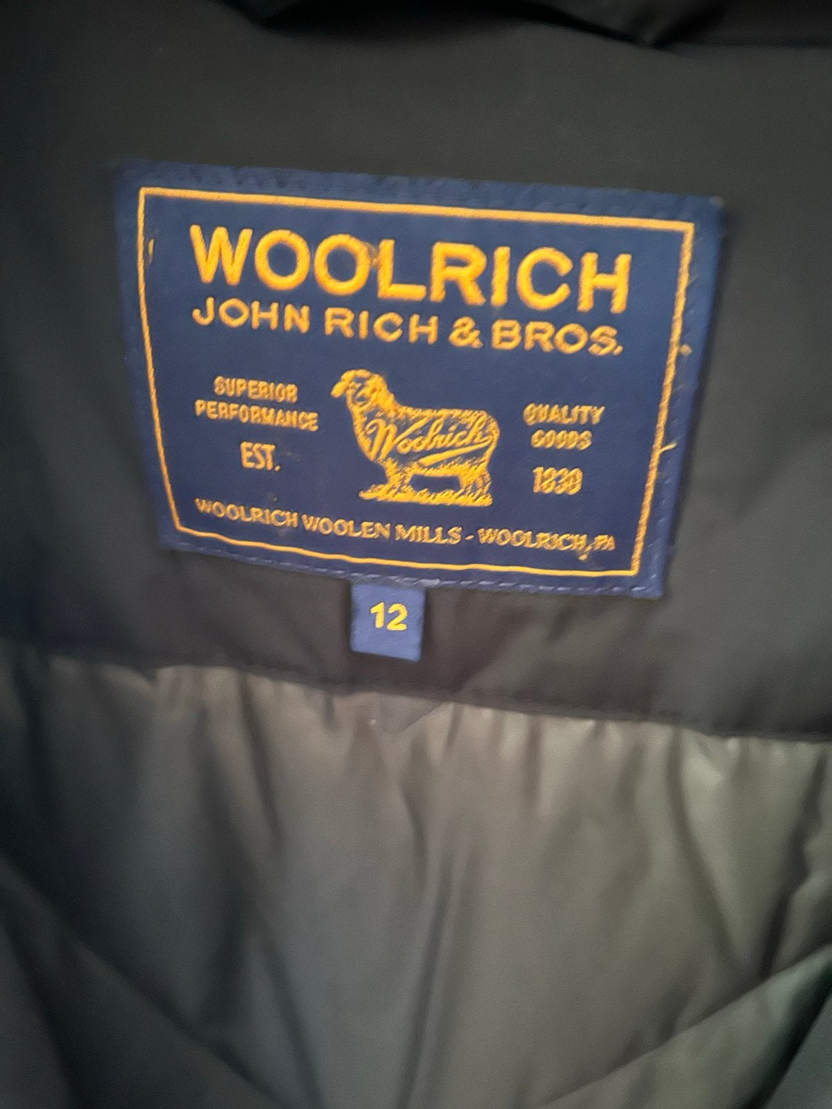 Woolrich John Rich & Bros. Winterjas - Maat 12 (M), Ophalen of Verzenden, Zo goed als nieuw, Maat 34 (XS) of kleiner, Zwart