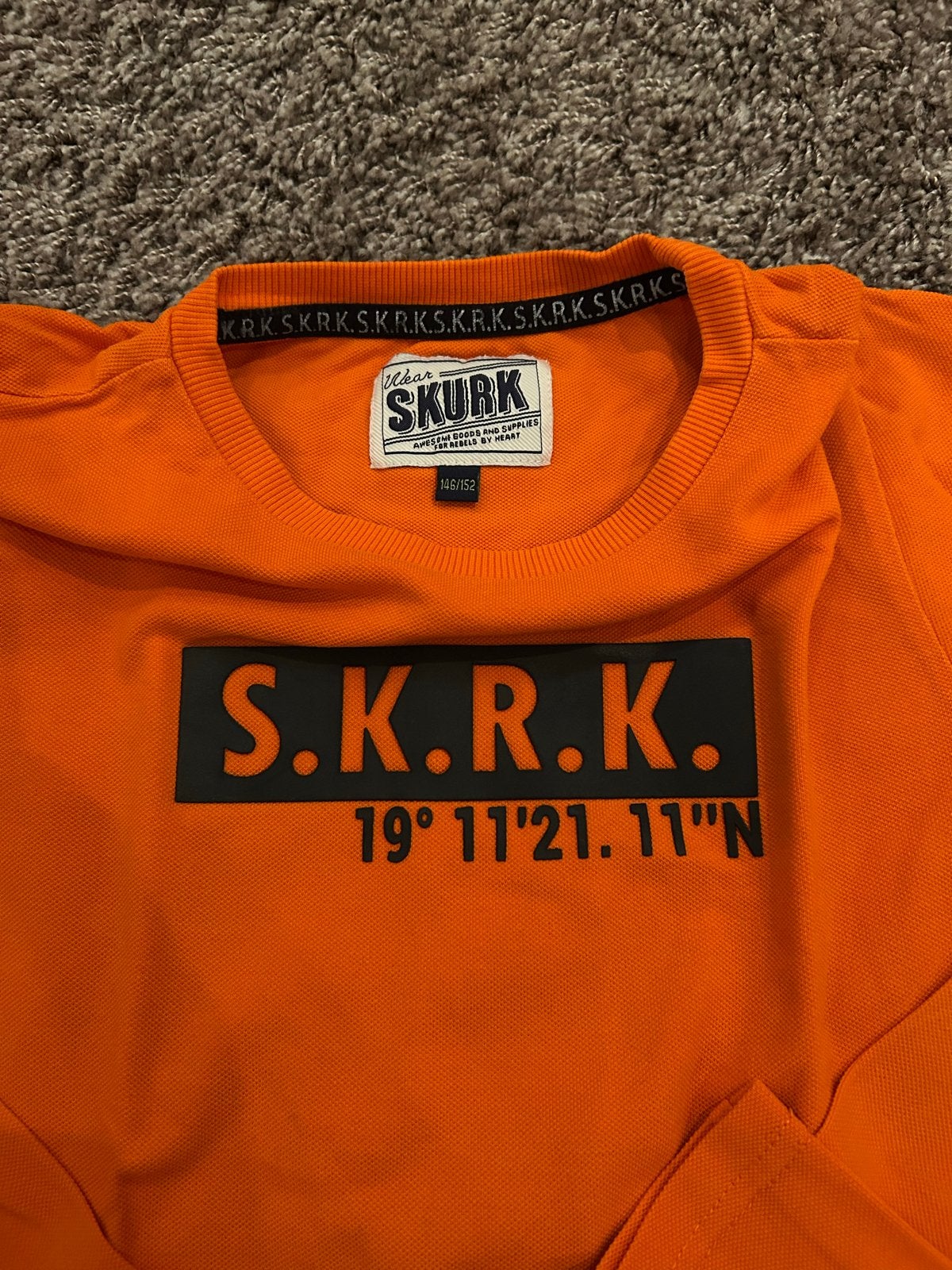 Skurk Oranje Longsleeve Shirt Maat 146/152, Kinderen en Baby's, Ophalen of Verzenden, Zo goed als nieuw, Jongen, Shirt of Longsleeve