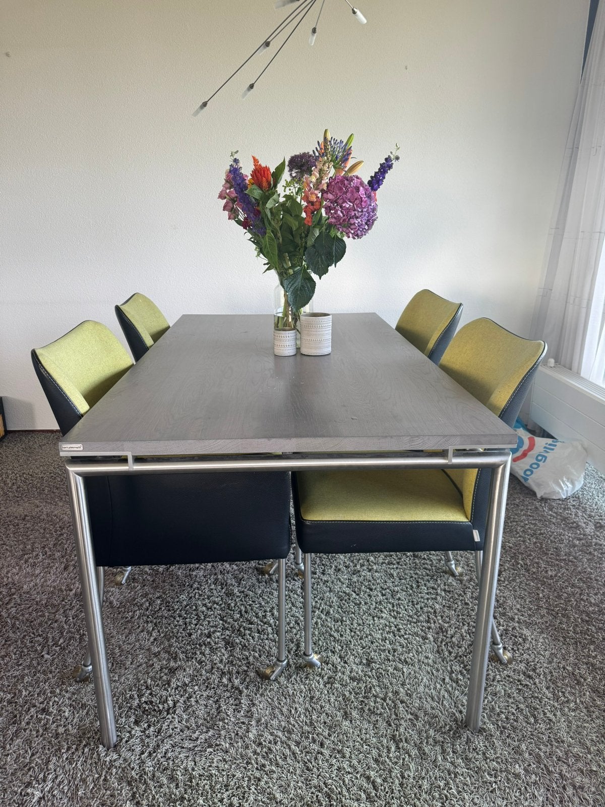 Gratis afhalen eettafel 1.60x90, Ophalen, Gebruikt, Rechthoekig, 50 tot 100 cm
