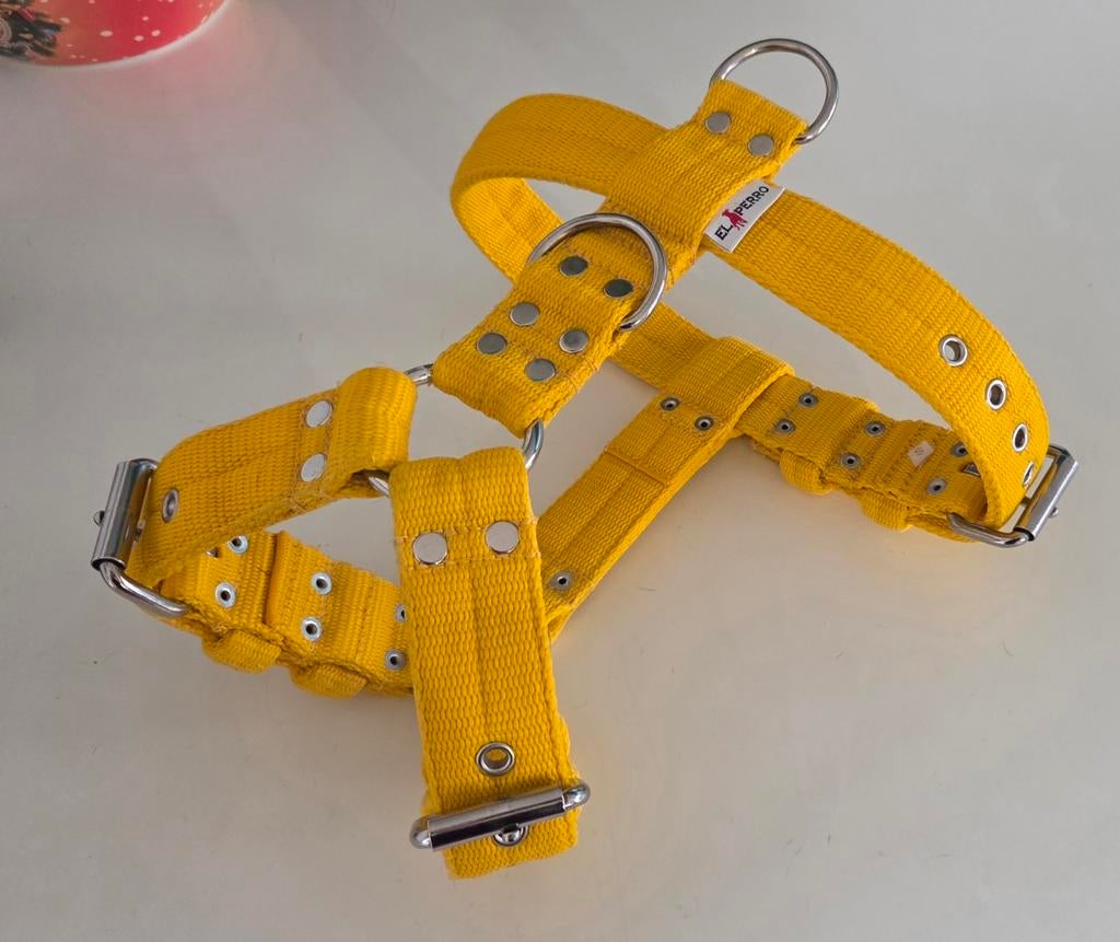 El Perro Harness TRIPLE 4 cm Yellow Size S, Dieren en Toebehoren, Ophalen of Verzenden