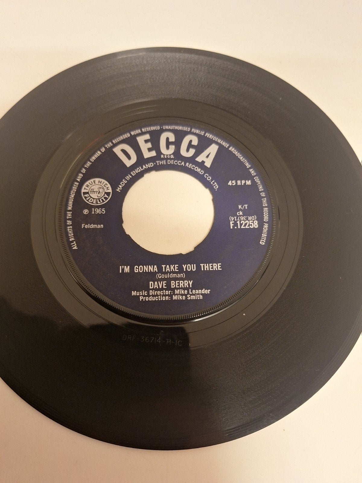 Dave Berry - I'm gonna take you there, 1965., Cd's en Dvd's, Verzenden, 7 inch
