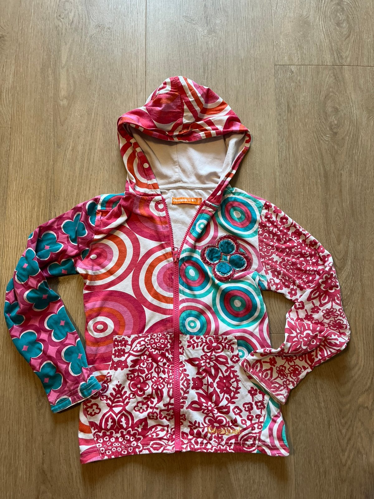 Vest desigual roze blauw vestje meisje maat 122 / 128, Ophalen of Verzenden, Zo goed als nieuw, Meisje, Trui of Vest