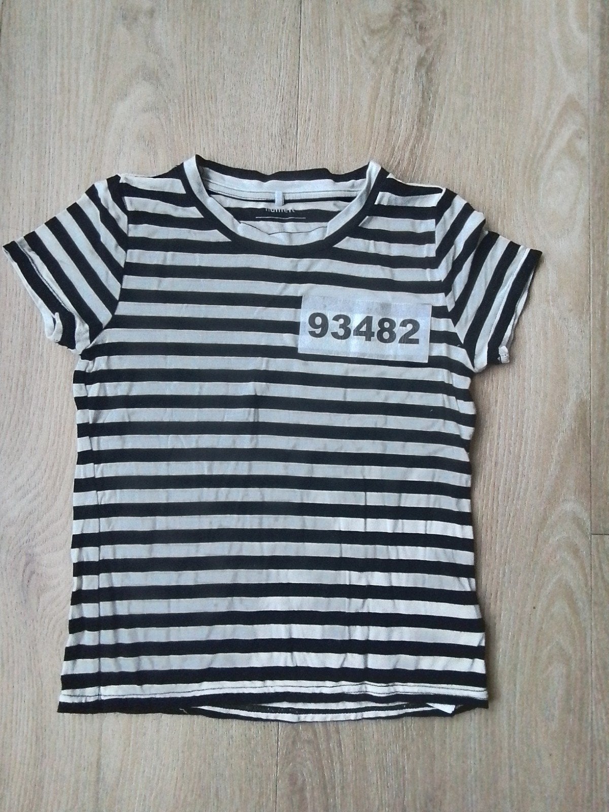 Zgan zwart-wit shirtje Name It mt 110-116, Meisje, Ophalen of Verzenden, Zo goed als nieuw, Shirt of Longsleeve