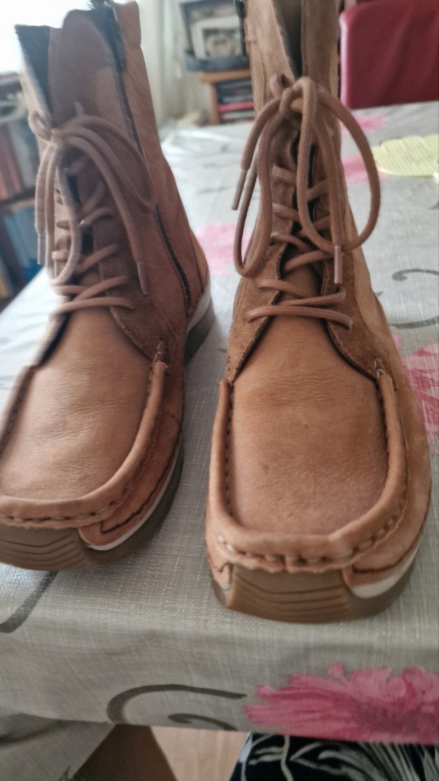 Wolky halfhoge schoenen maat 39 z.g.a.n. met rits en veter, Wolky, Bruin, Lage of Enkellaarzen, Ophalen of Verzenden