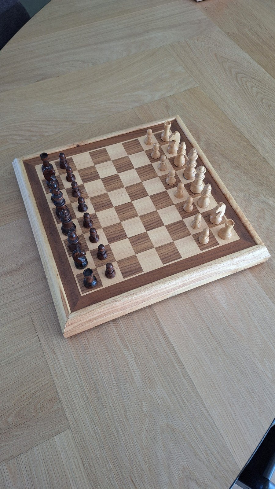 Houten schaakspel - Zo goed als nieuw, Ophalen of Verzenden, Minder dan 500 stukjes, Zo goed als nieuw, Schaken
