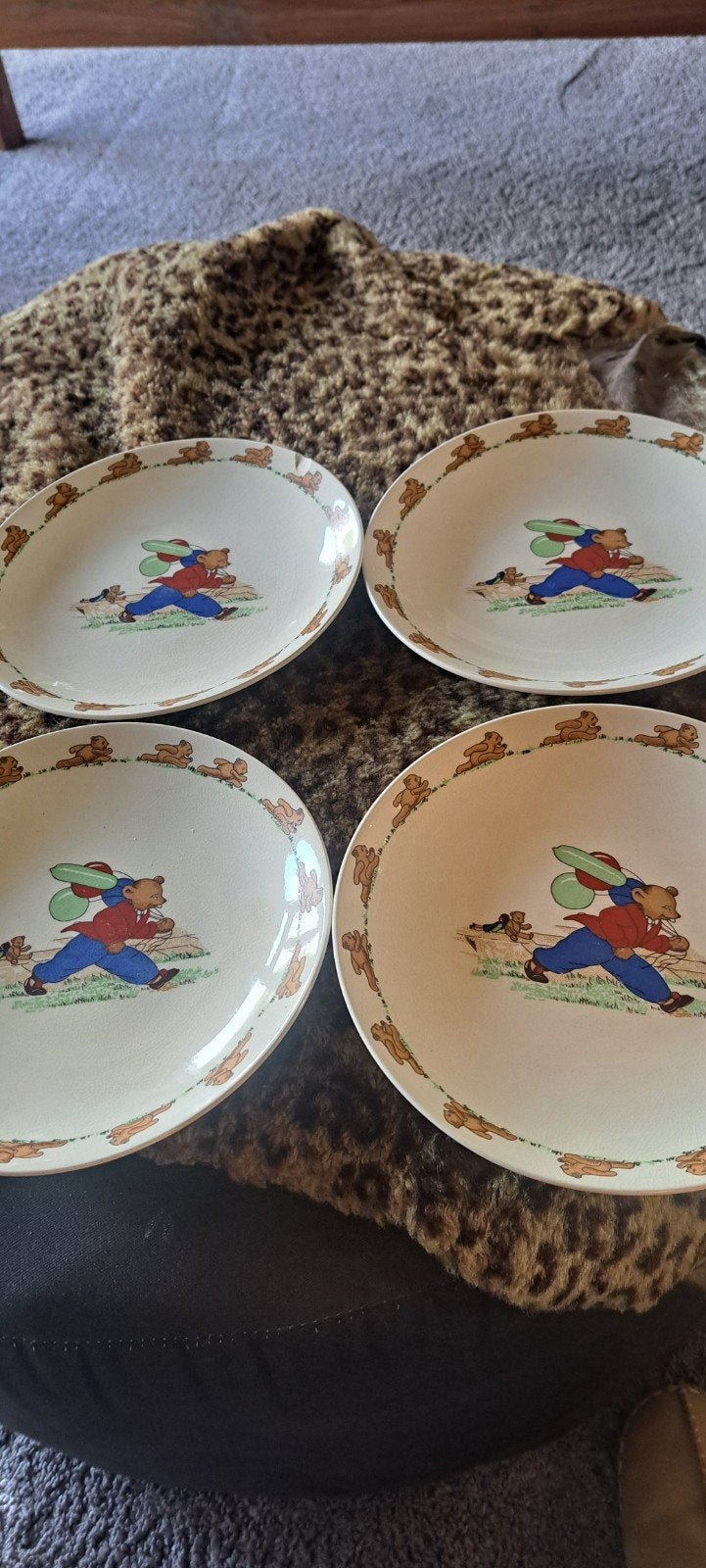 Vintage Crown Windsor England Kinderborden (4 stuks), Ophalen of Verzenden
