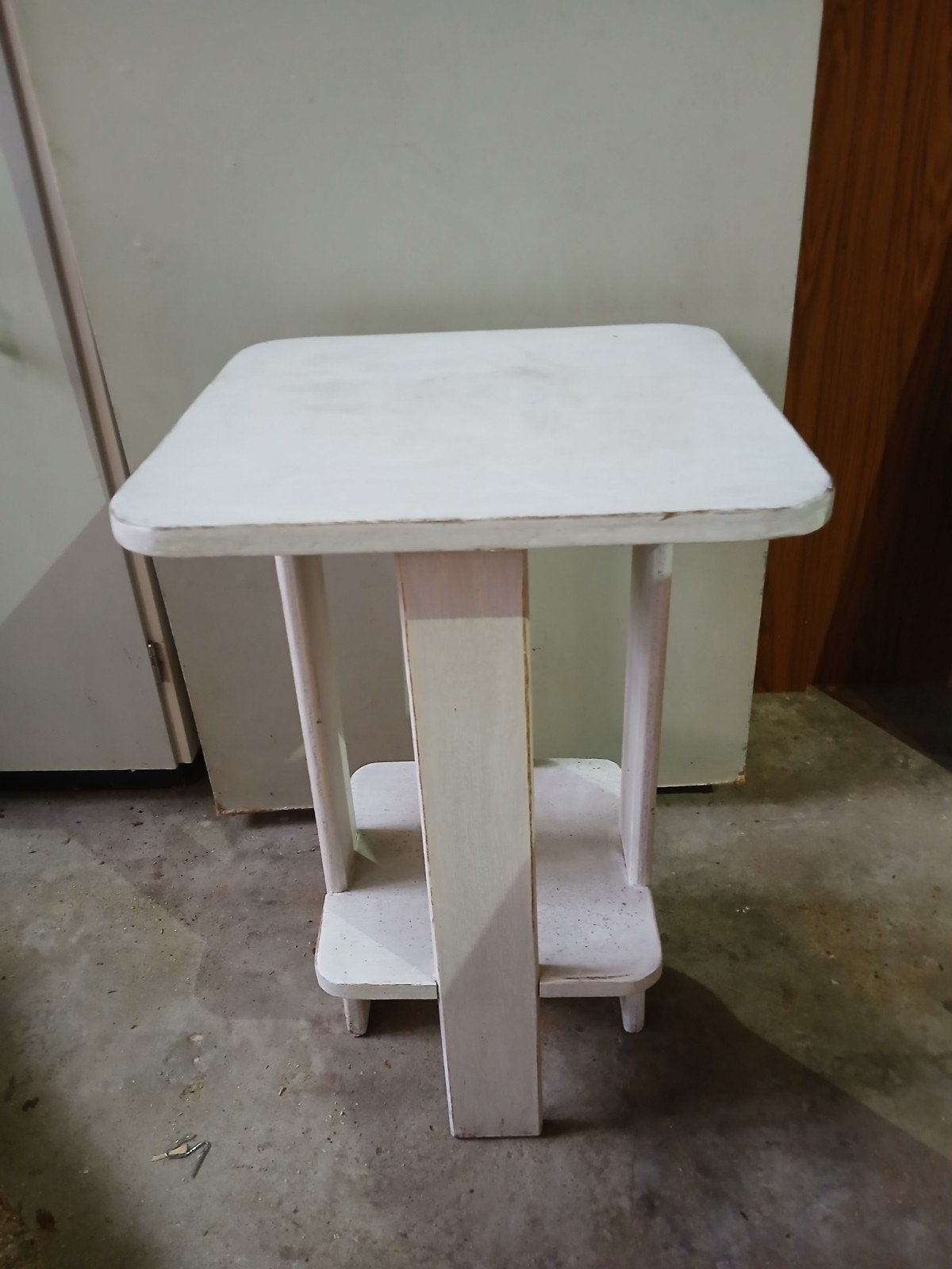 Witte plantentafel met twee niveaus, Hout, Gebruikt, Ophalen of Verzenden, Modern