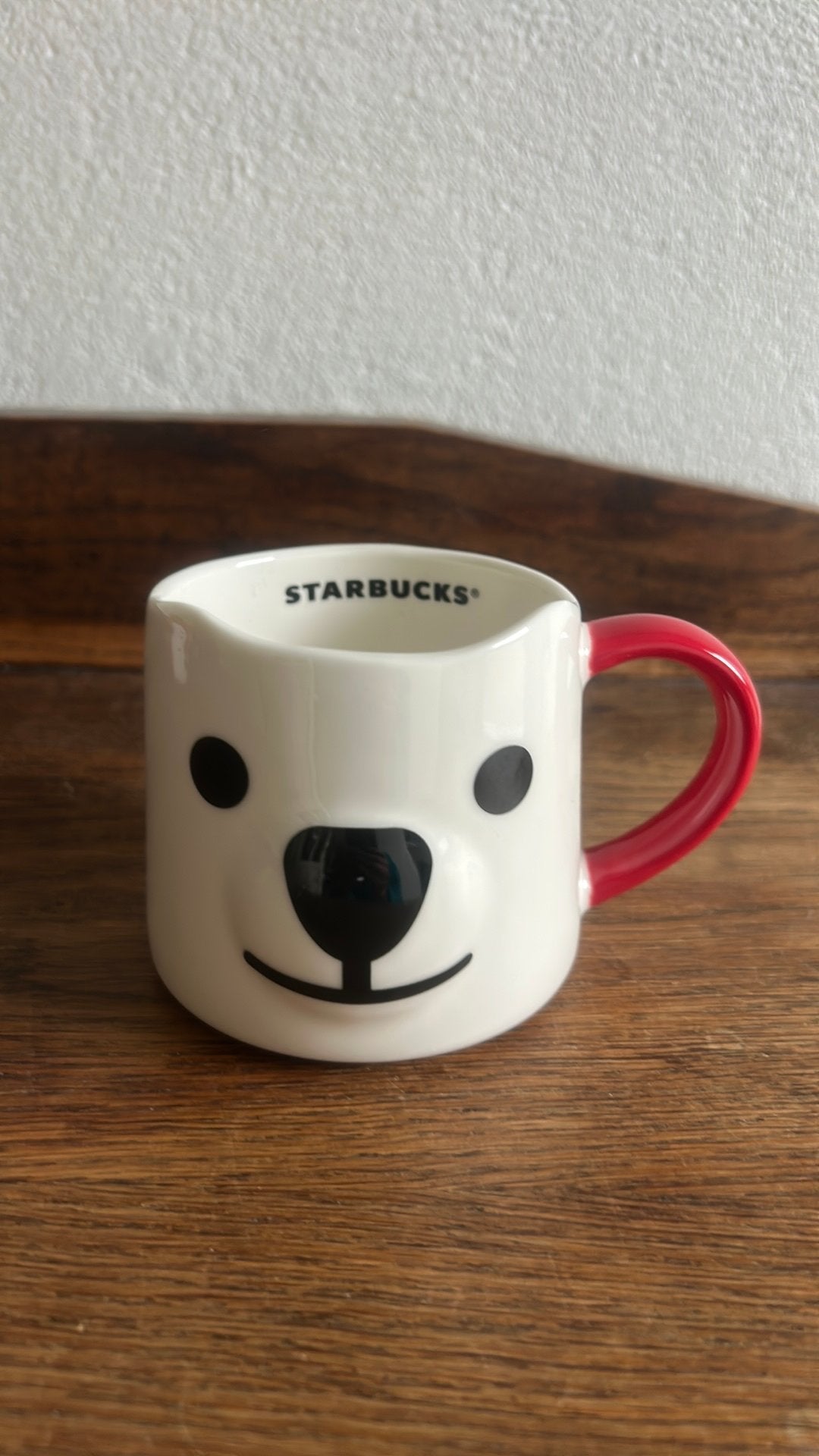 Starbucks kerstmok 2017 ijsbeer gezicht, rood handvat, Ophalen of Verzenden, Zo goed als nieuw