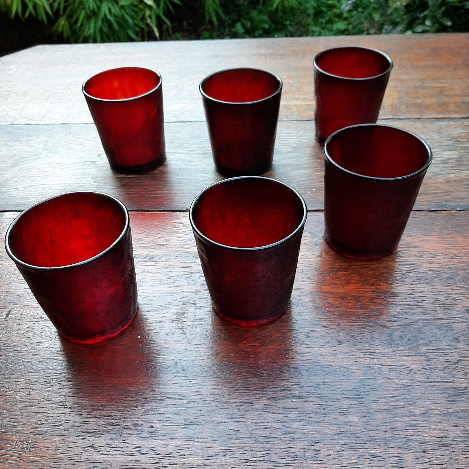 Set van 6 rode Arcoroc Sierra glazen, Huis en Inrichting, Ophalen of Verzenden, Glas, Overige stijlen, Glas of Glazen