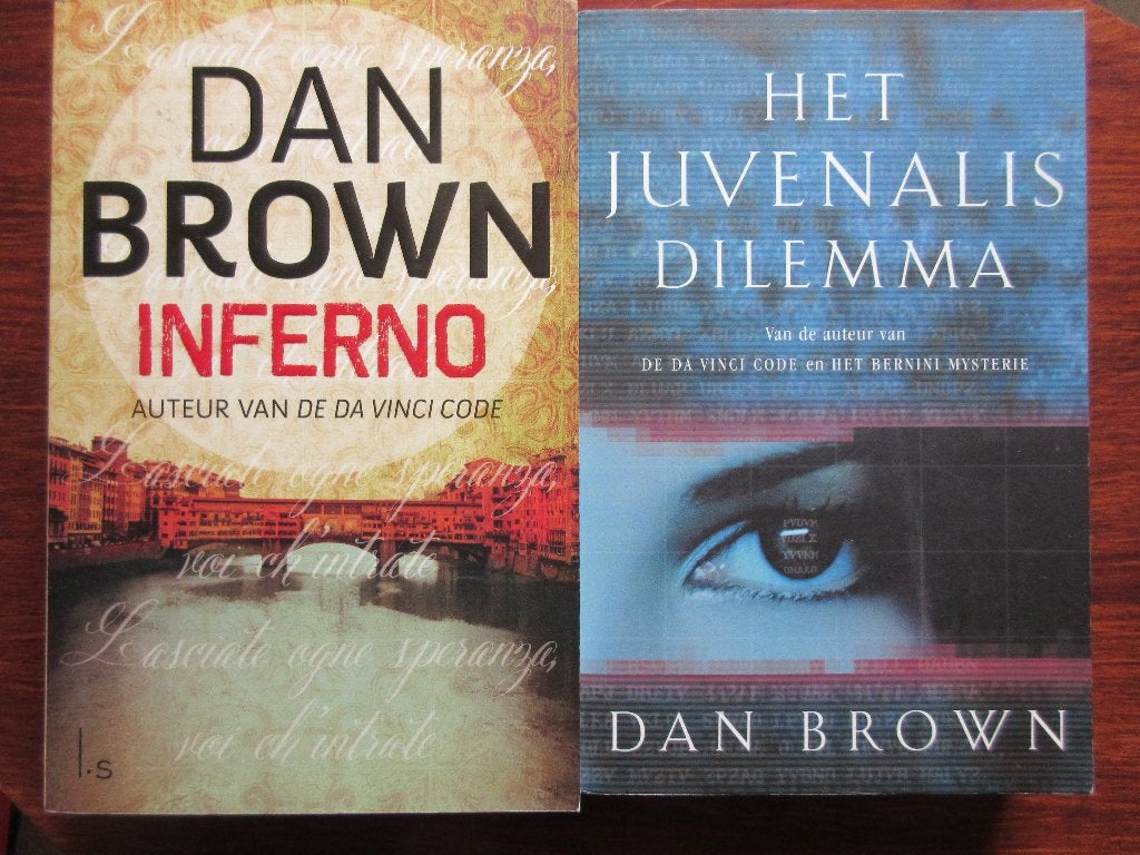 Dan Brown: Inferno en Het Juvenalis Dilemma, Ophalen of Verzenden, Zo goed als nieuw, Dan Brown, Europa overig