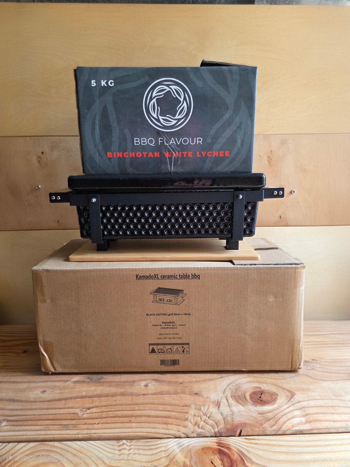 Kamado Ceramic XL, Ophalen, Zo goed als nieuw, Rond, Hout