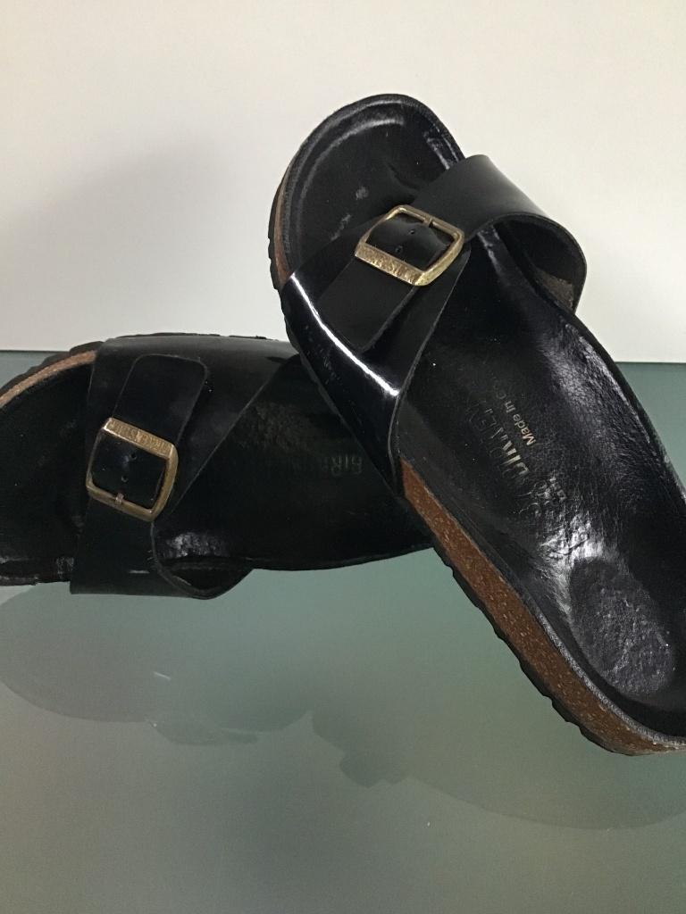 Birkenstock Madrid zwart 37 | slippers | Gratis verzenden, Slippers, Verzenden, Zwart, Zo goed als nieuw