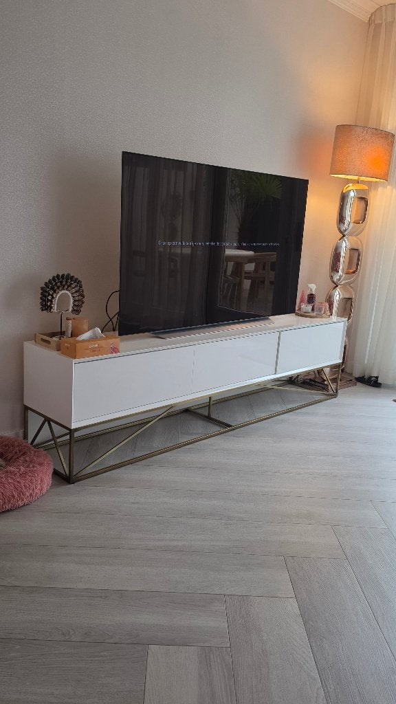 Foto 3 van Luxe groot TV-meubel wit/goud – modern design