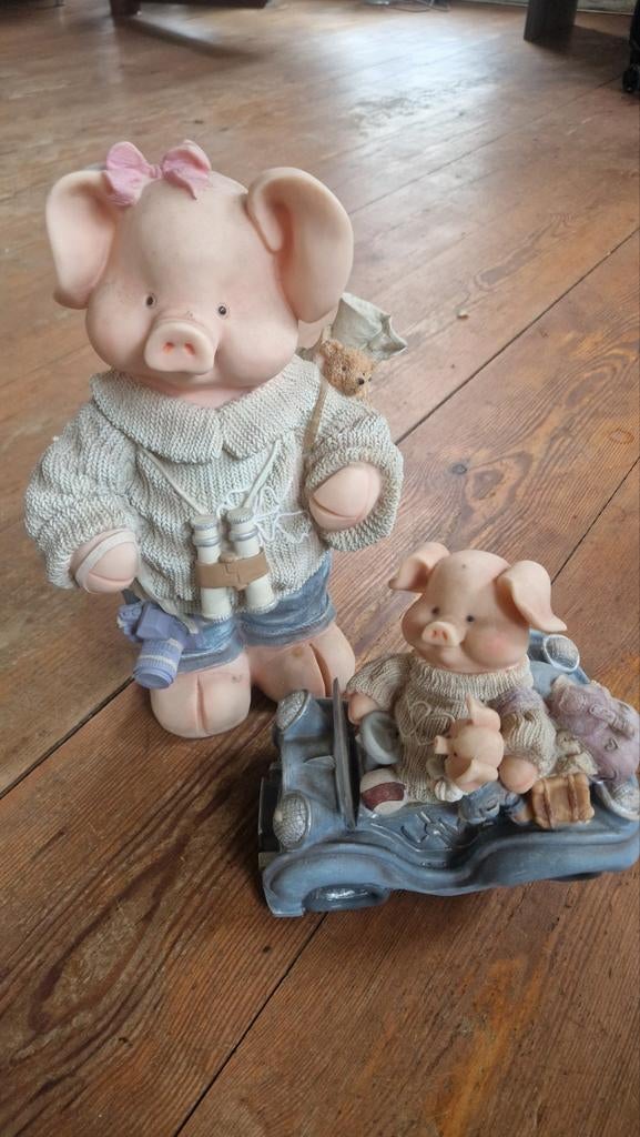 Leuke spaarvarkens set - decoratie, Gebruikt, Meerkleurig, Overige stijlen, Ophalen of Verzenden