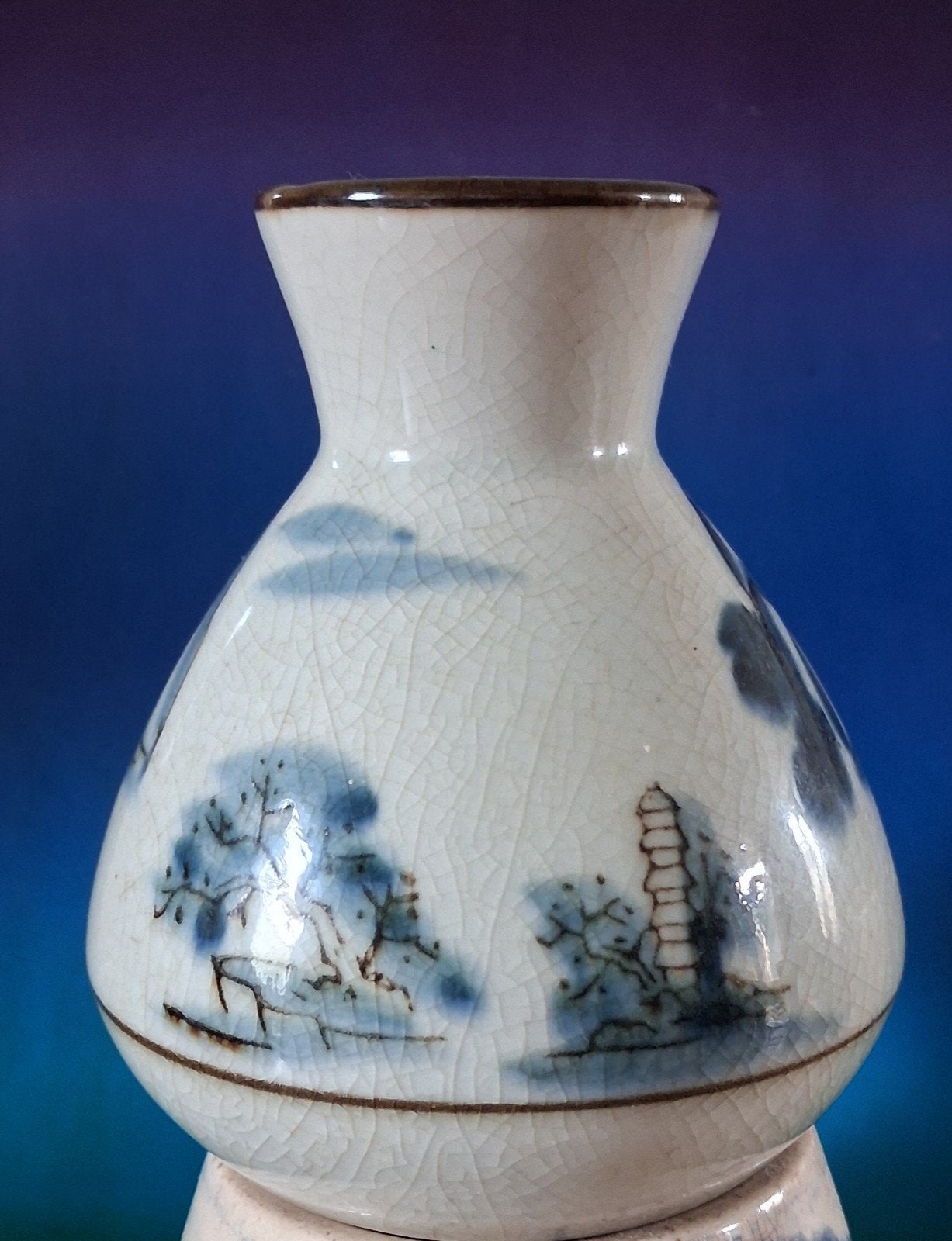 Chinees potje. Handpainted.  12 cm. * Zie tekst., Ophalen, Steen/keramiek, Geschilderd, Meerkleurig