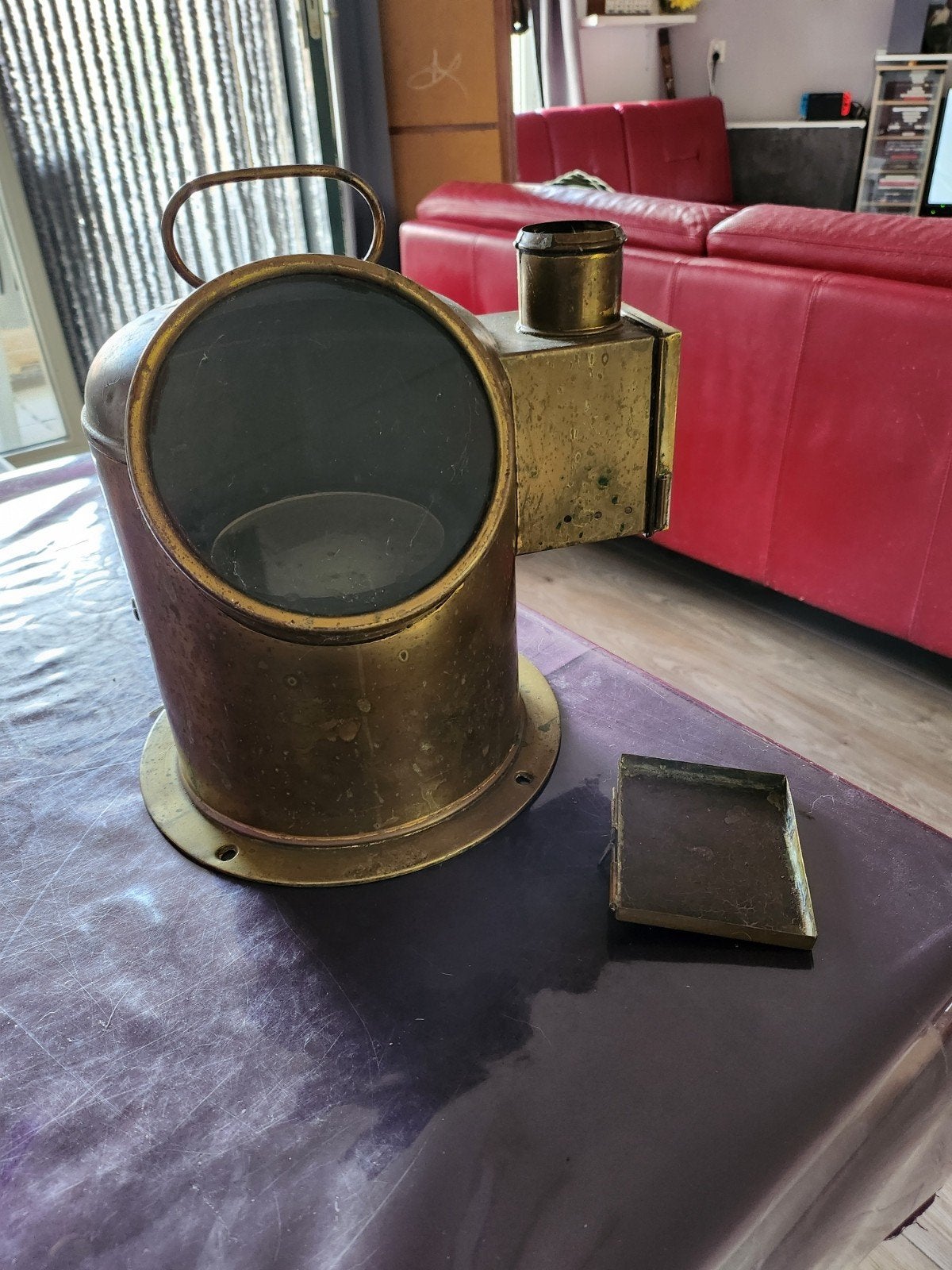 Oud scheepskompas in messing behuizing - restauratieproject, Ophalen