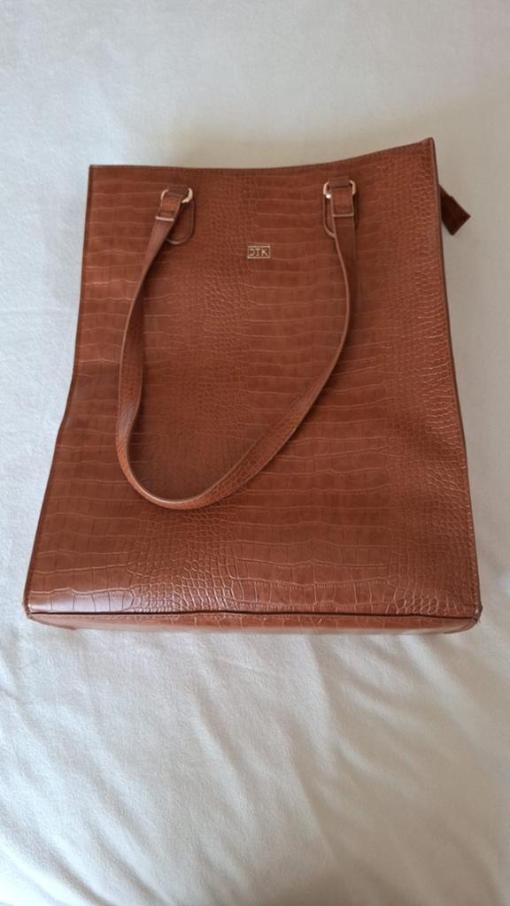 Duifhuizen Croco Kunstleer Tas, Sieraden, Tassen en Uiterlijk, Tassen | Damestassen, Ophalen of Verzenden, Nieuw, Bruin, Handtas