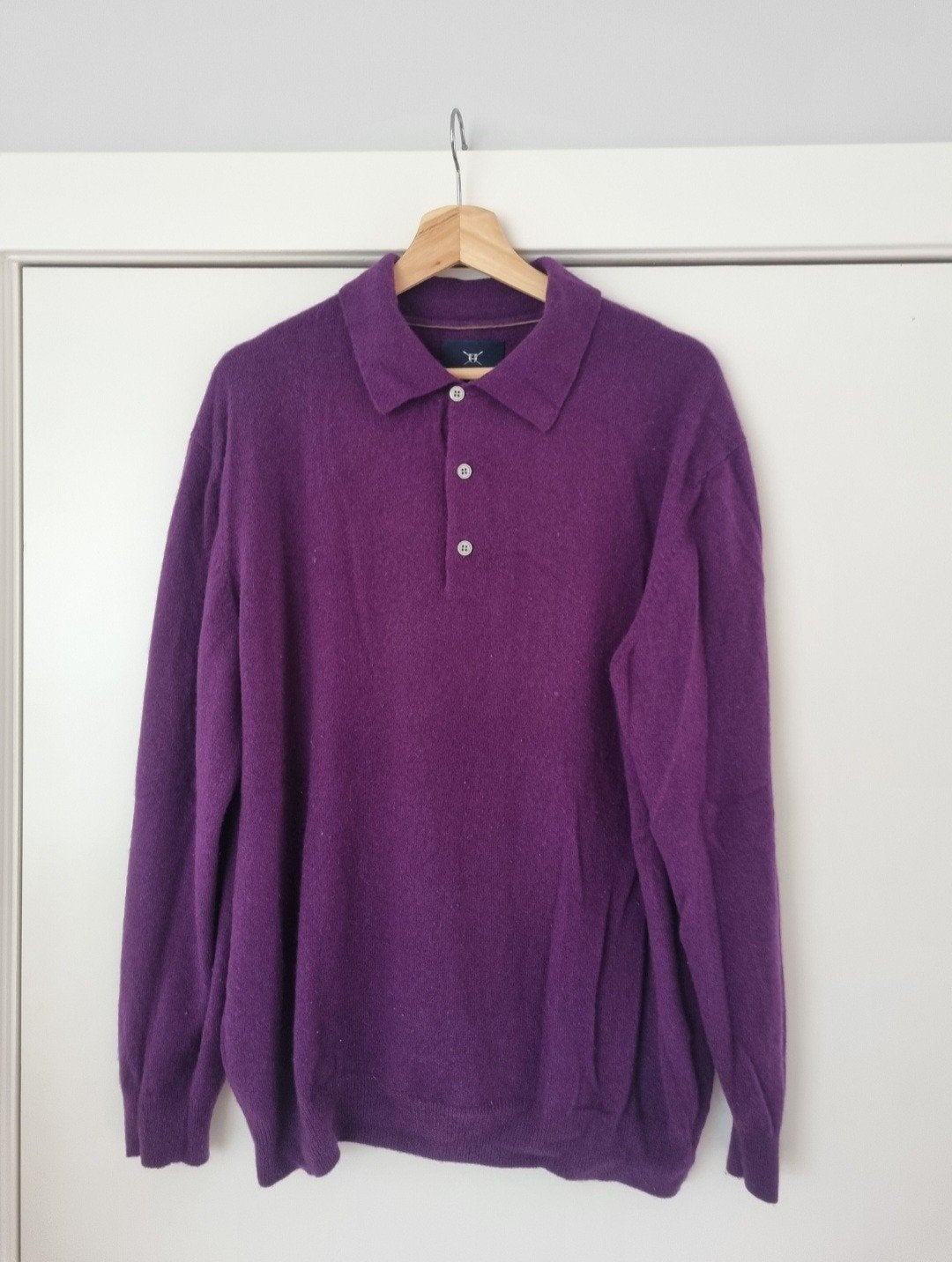 Cashmere trui met kraag, Maat 52/54 (L), Paars, Strokeman's, Ophalen of Verzenden