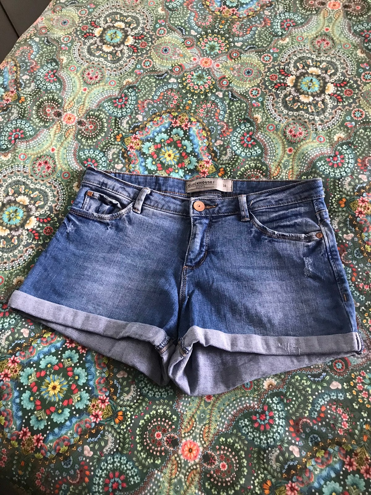 Clockhouse kort broekje jeans maat 38, Maat 38/40 (M), Kort, Blauw, Ophalen of Verzenden