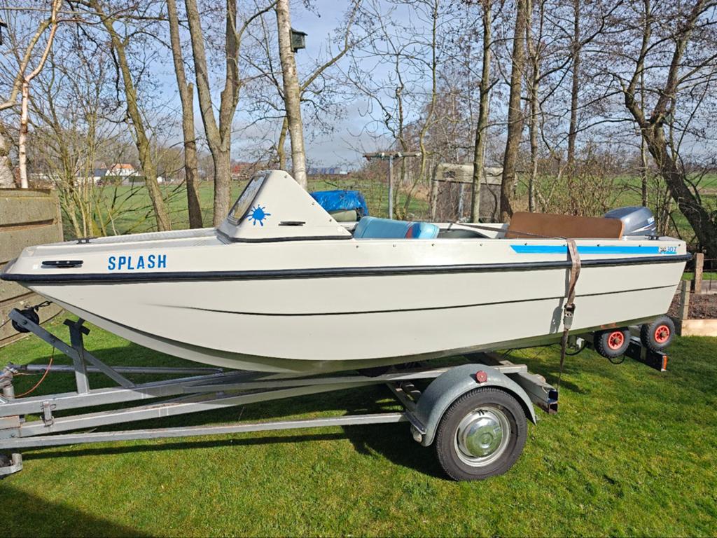 Console boot, Watersport en Boten, Speedboten, Gebruikt, Benzine, Minder dan 70 pk, Buitenboordmotor, Polyester, Viertaktmotor