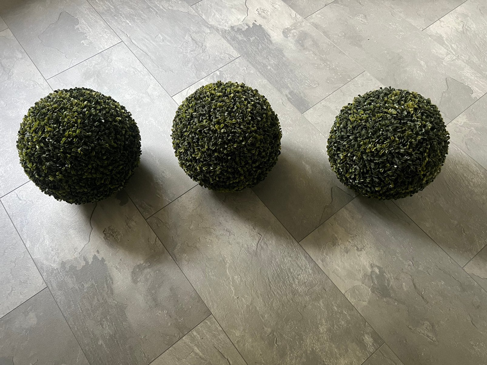 Set van 3 Groene Kunstplant Ballen - Buxus Bollen, Binnen, Groen, Kunstplant, Ophalen of Verzenden