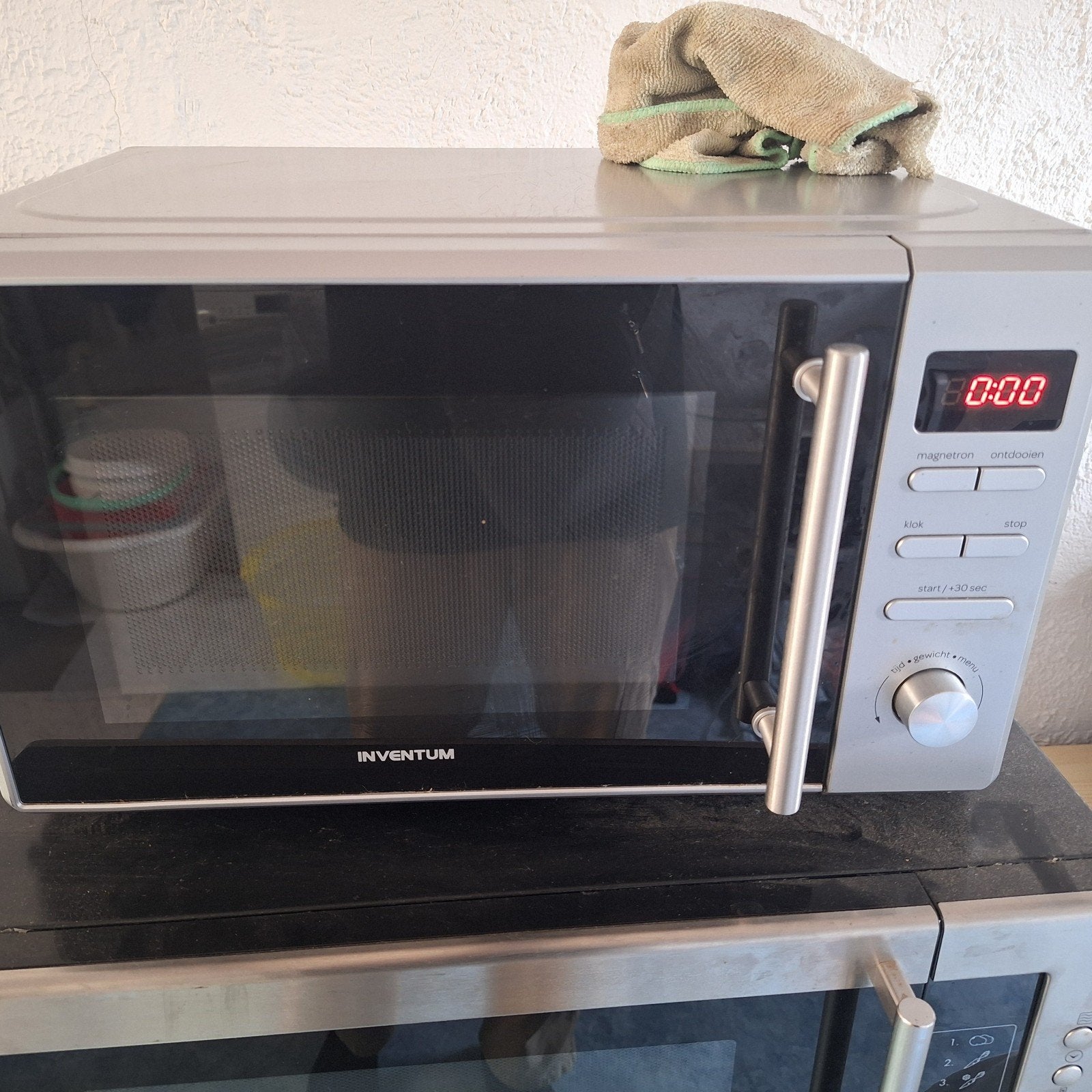 Inventum Magnetron MN207S/02 - Zilverkleurig, Witgoed en Apparatuur, Ophalen, Gebruikt, Minder dan 45 cm, Magnetron