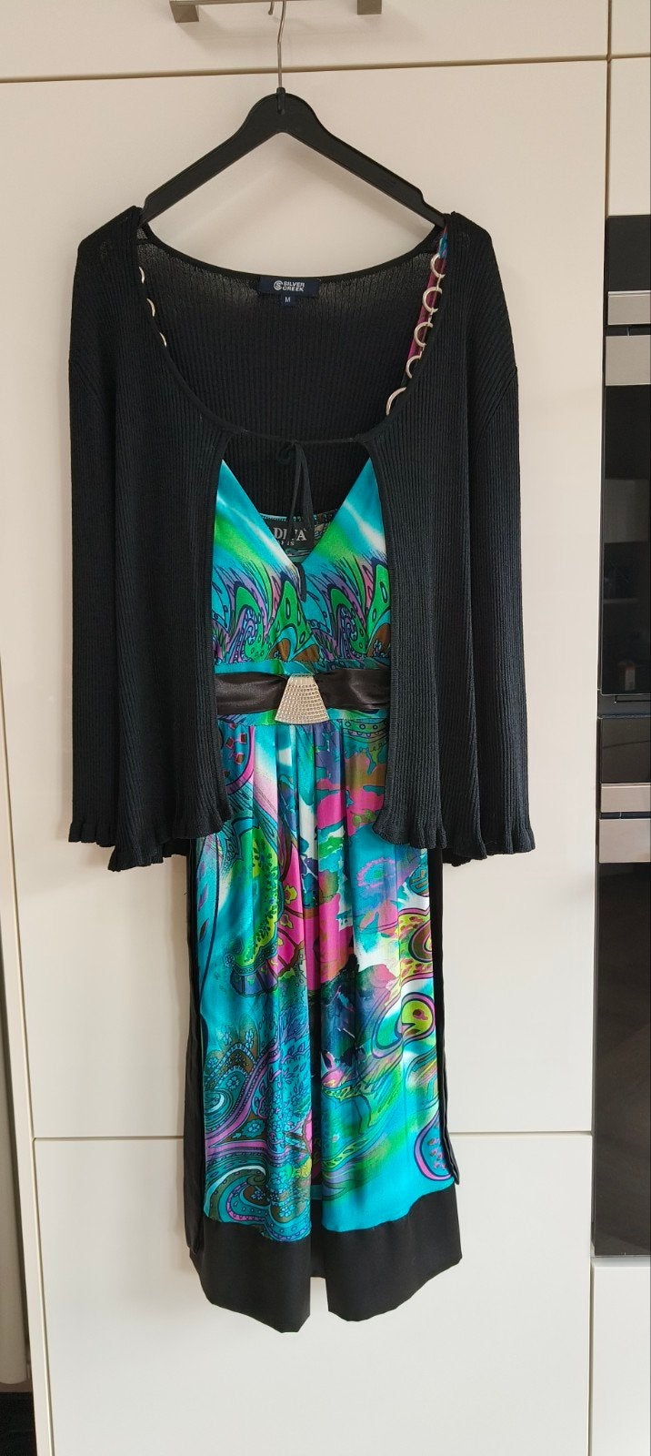 Zomerjurk met bijpassend vestje, Ophalen of Verzenden, Zo goed als nieuw, Maat 38/40 (M), Onder de knie