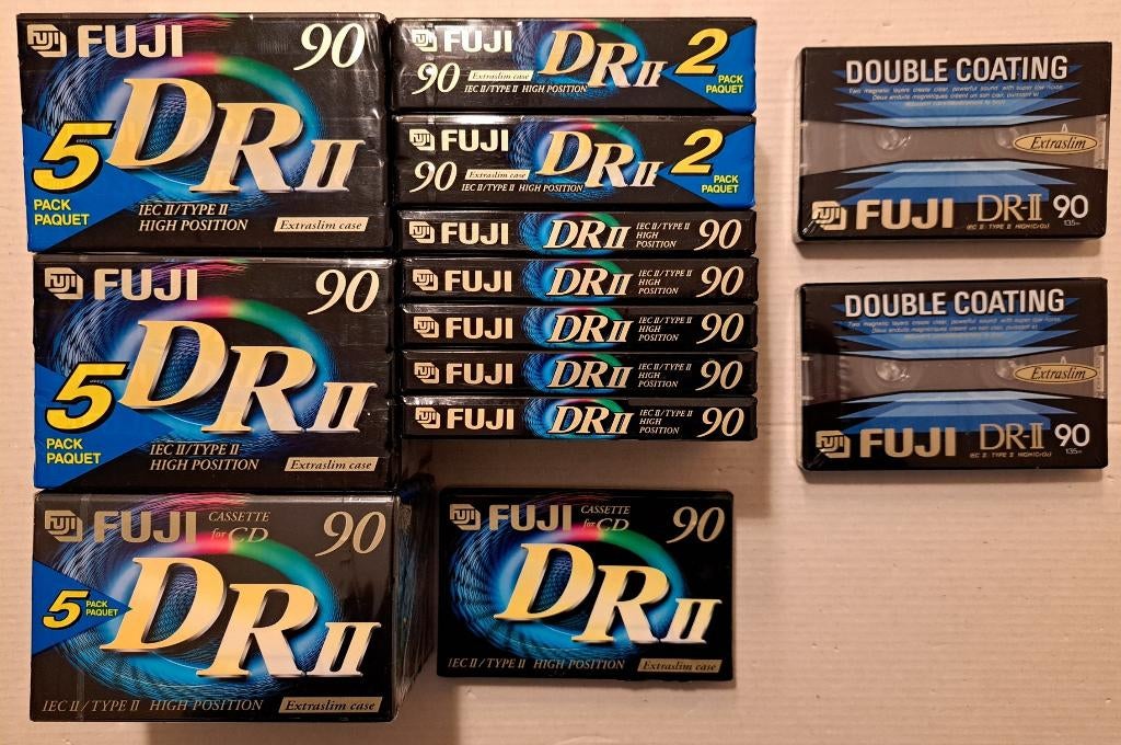 FUJI DRII 90 nieuwe, gesealde cassettebandjes te koop!, Overige genres, Ophalen of Verzenden, Nieuw in verpakking, Onbespeeld