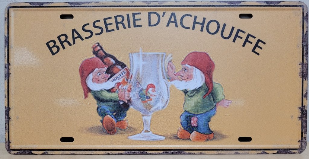 La Chouffe logo license plate reclamebord van metaal deco, Ophalen of Verzenden, Nieuw, Reclamebord, Plaat of Schild, Overige merken